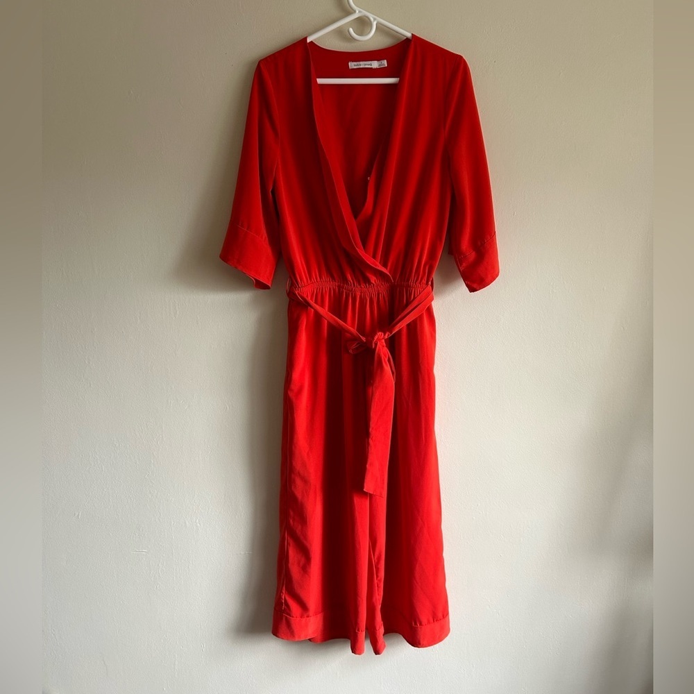 Bishop + Young Cherry Red Jumpsuit Size Small